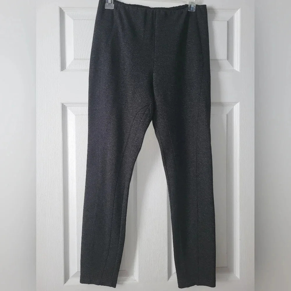 Lysse Black Textured Tailored‎ Leggings Size Medium